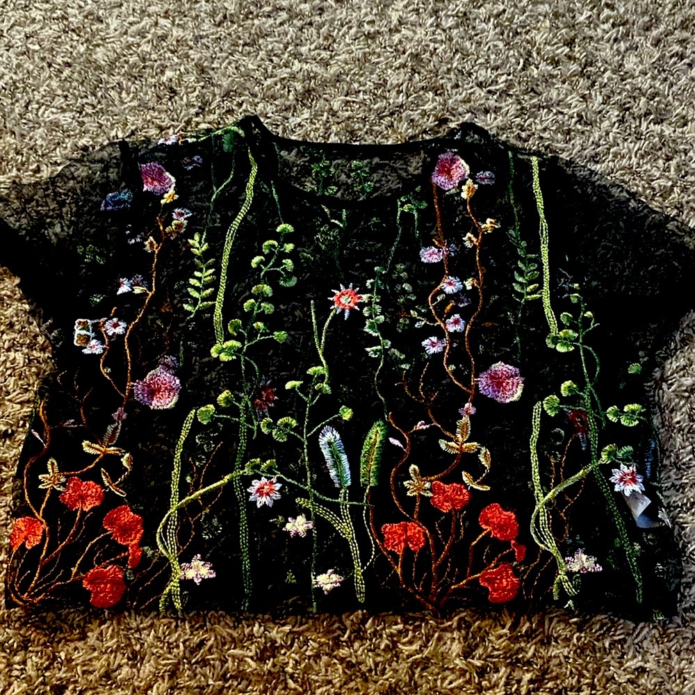 Sheer flower shirt